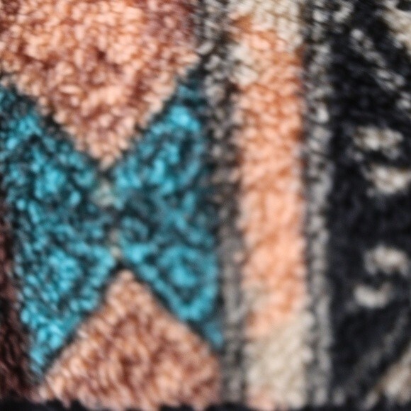 Unbranded Fleece Windbreaker Jacket 2XL Full Zip Peach Blue Southwestern Print - Picture 8 of 12